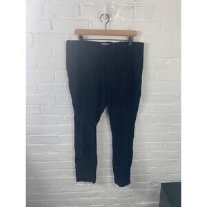 Nanette Lepore Women's Leopard Print Pull-On Pant Elastic Waist Black Size XL